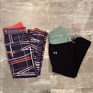 Set of 2 Under Armour Leggings Youth XL Girls/XS Women's